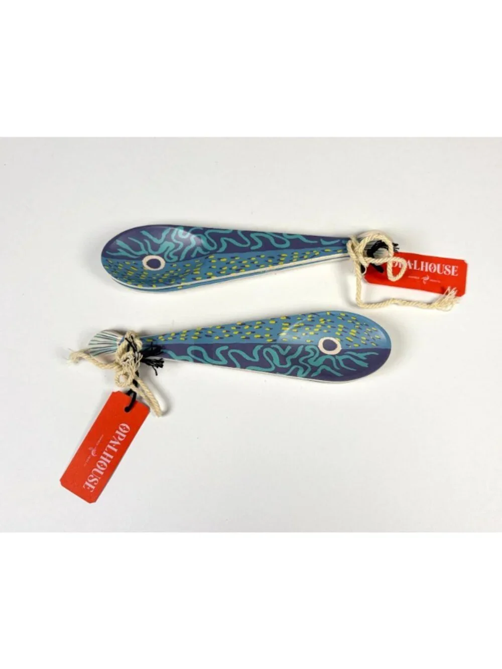 Opalhouse Melamine Fish Pattern Spoon Set 2 Sets 4 Spoons